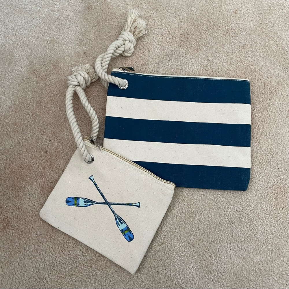 Nautical canvas make up bags